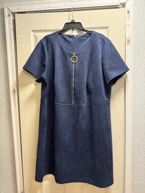 Calvin Klein faux suede sheath dress.